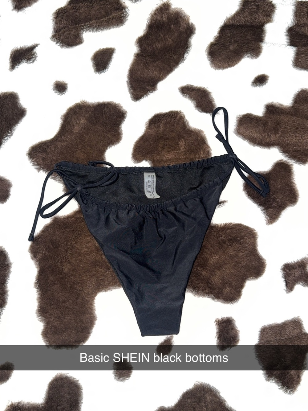 SHEIN Black Side-Tie Bikini Bottoms